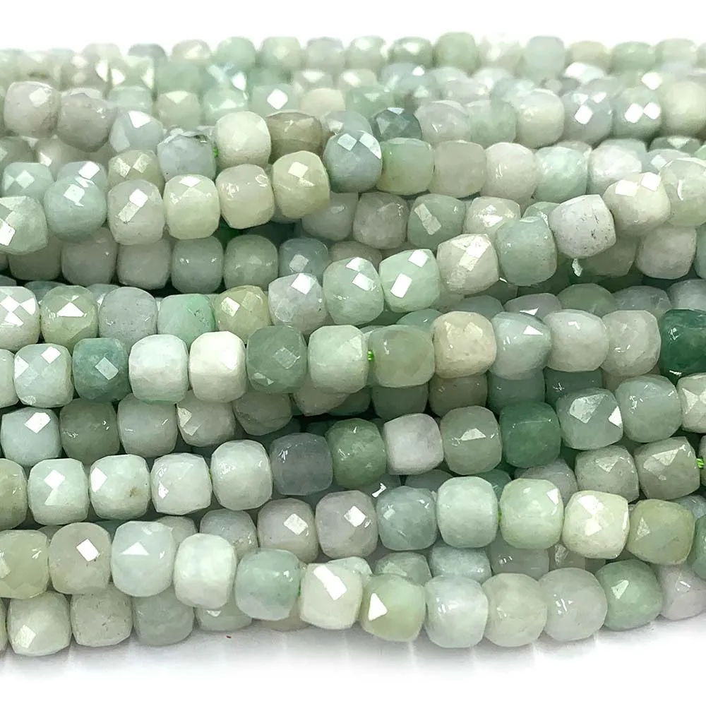 

Veemake Green Jadeite Jade Faceted Irregular Cube Small Beads For Jewelry Making Natural Gemstones DIY Necklace Bracelets 07905