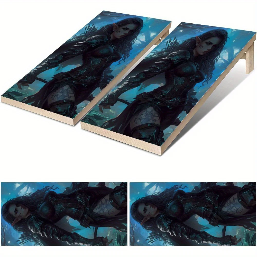 

Night Elven Waterproof Cornhole Board Vinyl Wraps, PVC Outdoor Game Board Design, Perfect for Sports & Leisure Activities, Durab