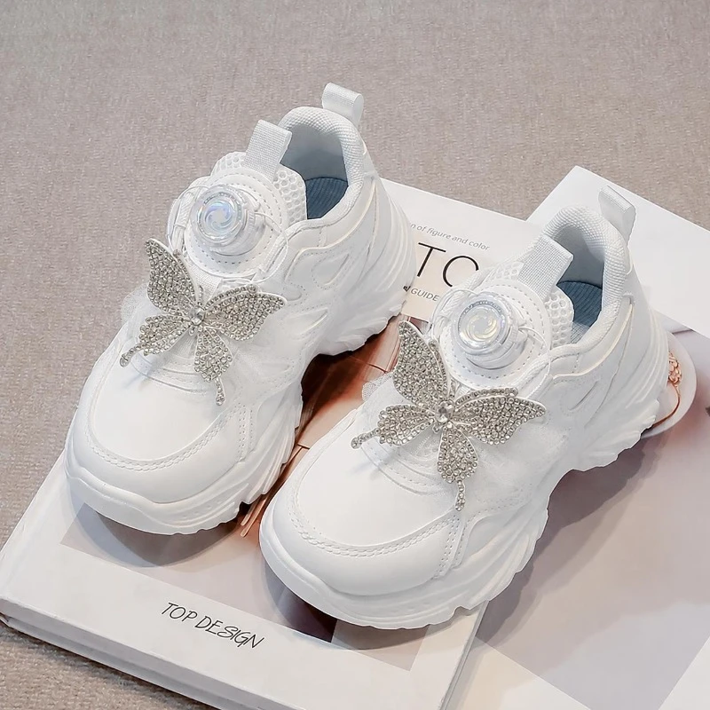 Kinder-Sneaker Süße Schmetterling-Mädchen-Prinzessinnen-Freizeitschuhe Dicke Weiche Sohle 2026 Brandneue Kinder-Sportschuhe Rutschfest Trendig – Detail 7