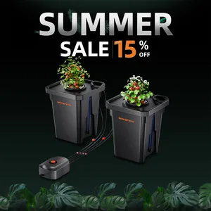 Spider Farmer Kit Pertumbuhan Sistem Hidroponik DWC 7 Galon + Pompa Udara dengan 2 Ember 10 dwc penjualan terbaik - №