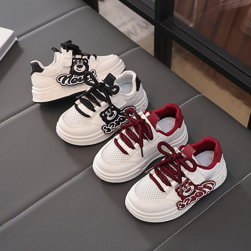 

2026 Kids Casual Sneakers, New Strawberry Bear White Shoes for Boys & Girls