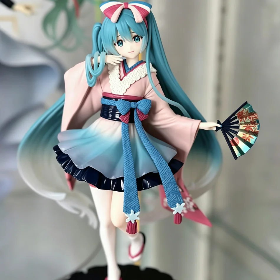 Anime Hatsune Miku Figure Kimono Sakura Miku PVC Model Desktop Ornament Bedroom Shelf Decoration Collectible Gift