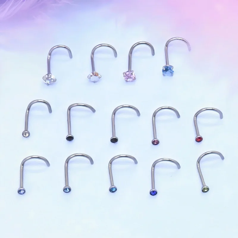 

Personality & Fashion Stainless Steel Numeric 5-character Multicolor Zircon Nose Stud Party Jewelry High Quality and Simple
