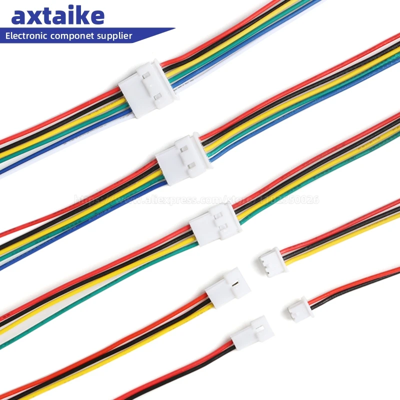 Conector de Cable Jst de 10 piezas, Conector Micro macho hembra de 1,25mm, conector Jack de 15CM, 2P, 3P, 4P, 5P, 6 pines, 15CM, 150MM