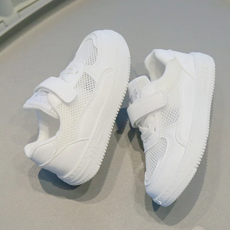 

New Summer Kids Hollow White Shoes Flat Sneakers Toddler Children Trendy Sneakers Boys Girls Athletic Mesh Casual Running Shoes