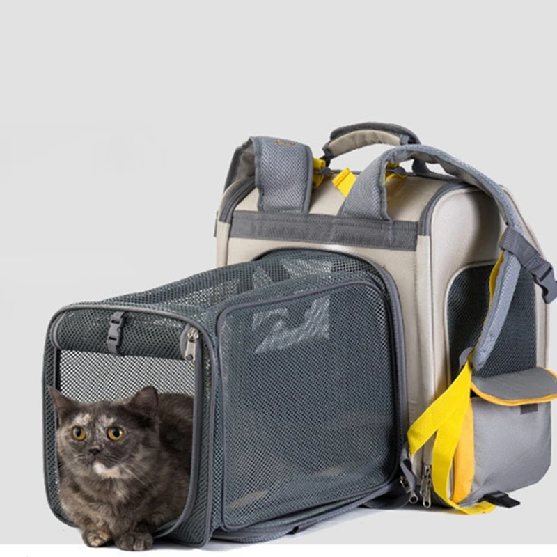 

Расширяемый прозрачный пузырьковый складной рюкзак для переноски кошек на открытом воздухе, вентилируемая дорожная сумка-переноска для домашних животных