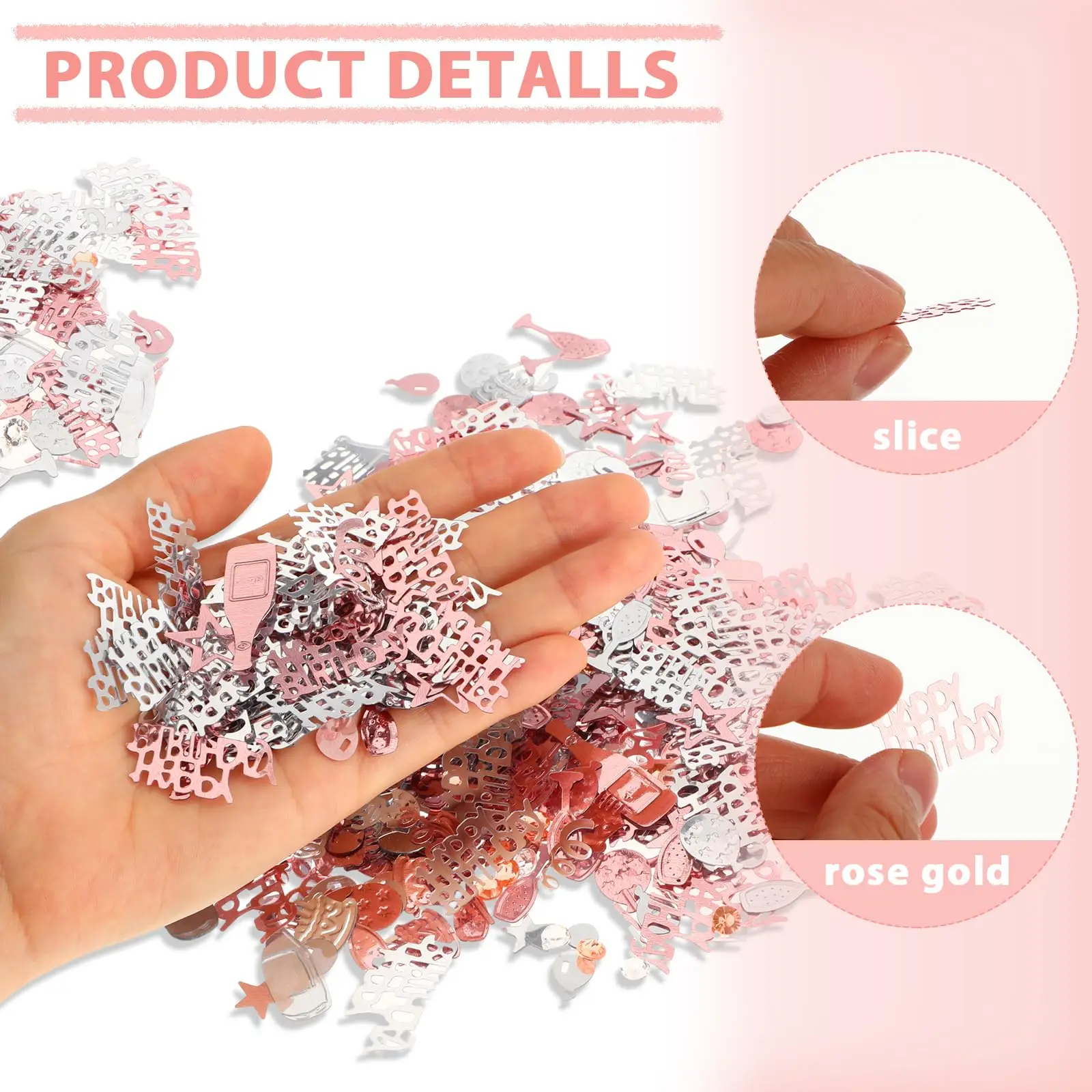 1bag Glitter Rose Gold and Silver Confetti Birthday Supplies Wedding Throw Baby Shower Party Wedding Ceremony Throw Supplies