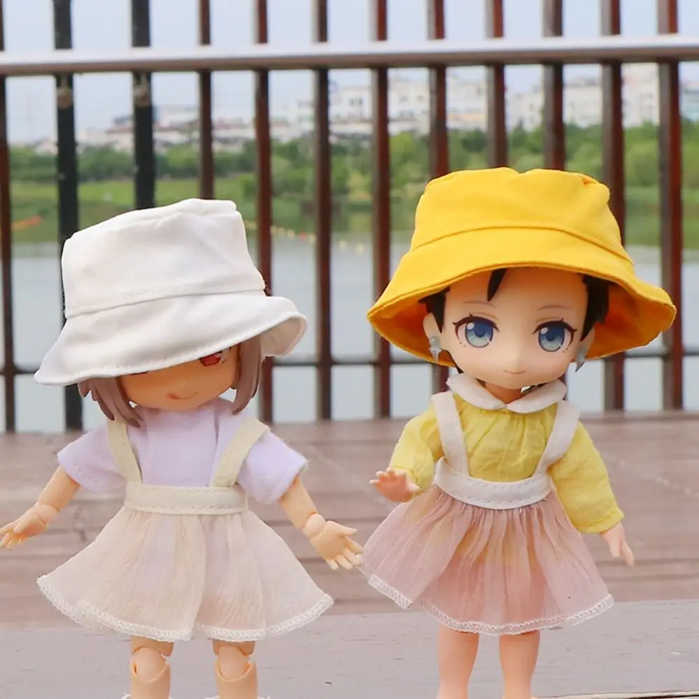 Doll's Clothes BJD Fisherman Hat Handmade Toy Accessories Mini Bucket Hat Mini Cute OB11 Doll Hats Cotton Doll Accessories