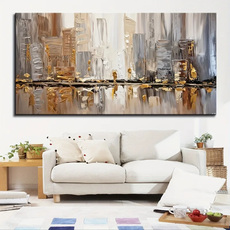 1 Large Modern Abstract Canvas Painting, Frameless for Office, Living Room, Dining Room, Bedroom, Home Wall Decor, Easy To Hang