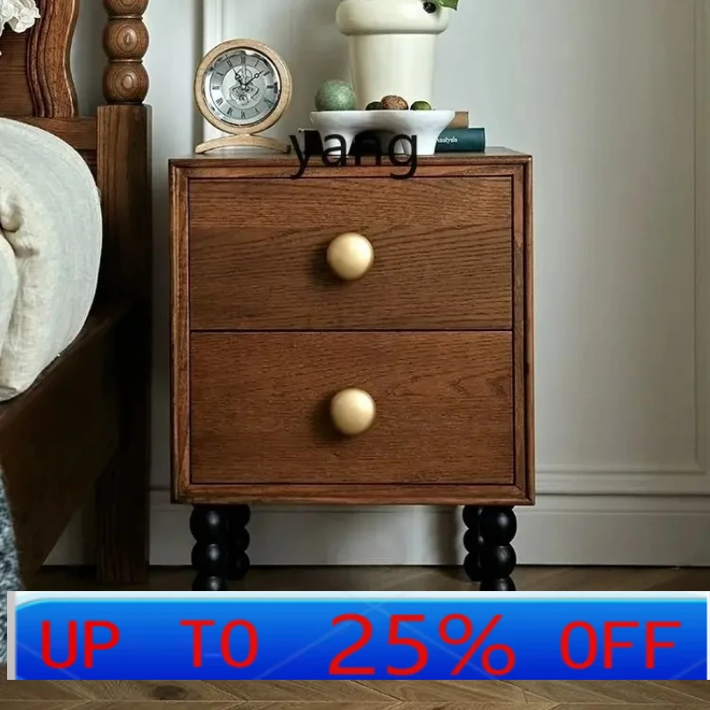 

Lhh French Retro Solid Wood Bedside Cabinet Small Apartment