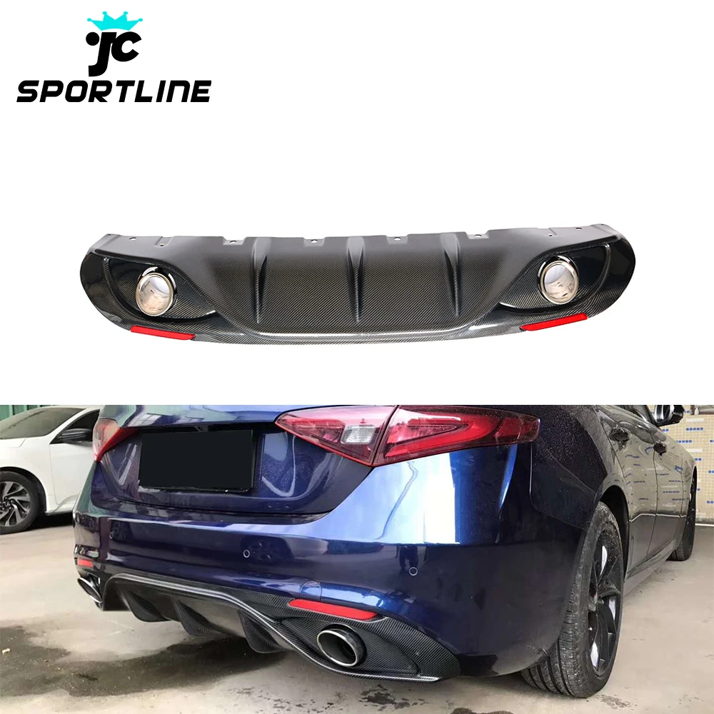 

JC Sportline Giulia Carbon Fiber Rear Car Diffuser for Alfa Romeo Giulia 2017- 2019