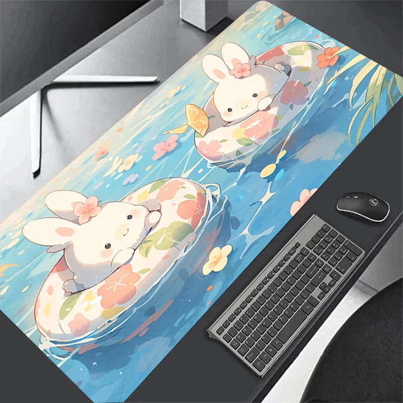 Gaming Mouse Pad Rabbit Large Mousepad XXL Gamer Computer Mouse Mat Office Non-Slip Keyboard Mat Game Laptop HD Print Desk Mat