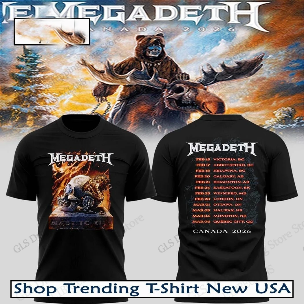 New Heavy Metal Rock Megadeth Tour 3d Print T-shirt Men Women Fashion Outdoor Band Short Sleeve Tops Tees Kids t shirt Unisex