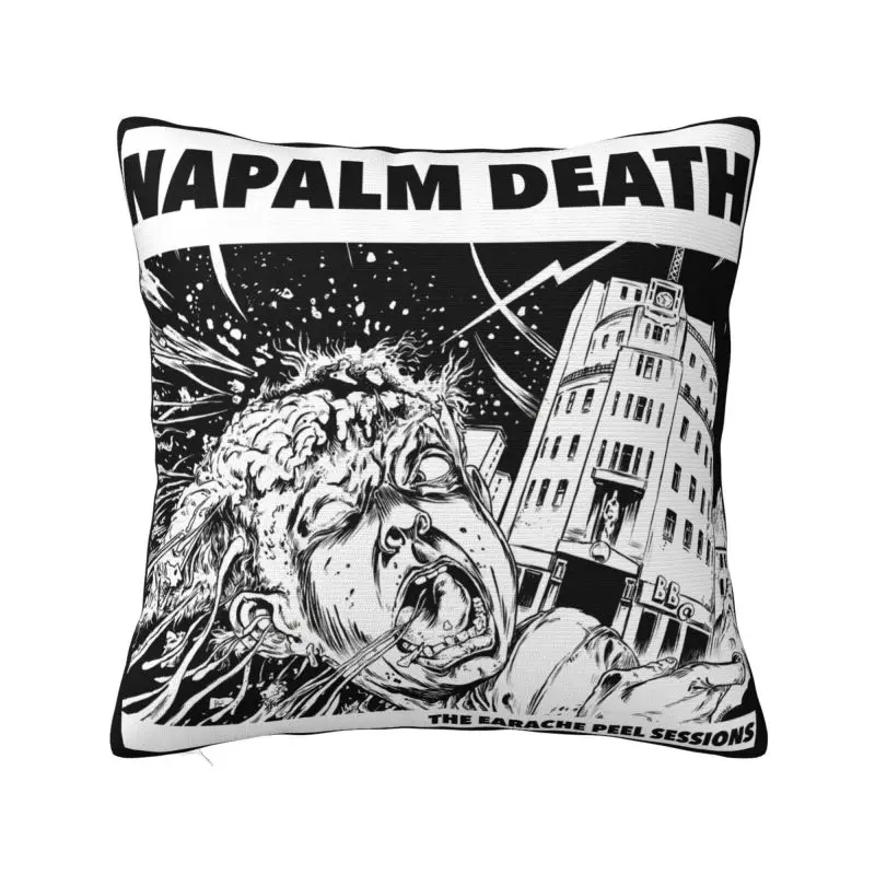 Custom Nordic Black Heavy Metal Band Napalm Death Grindcore Sofa Cushion Cover Soft Pillow Case