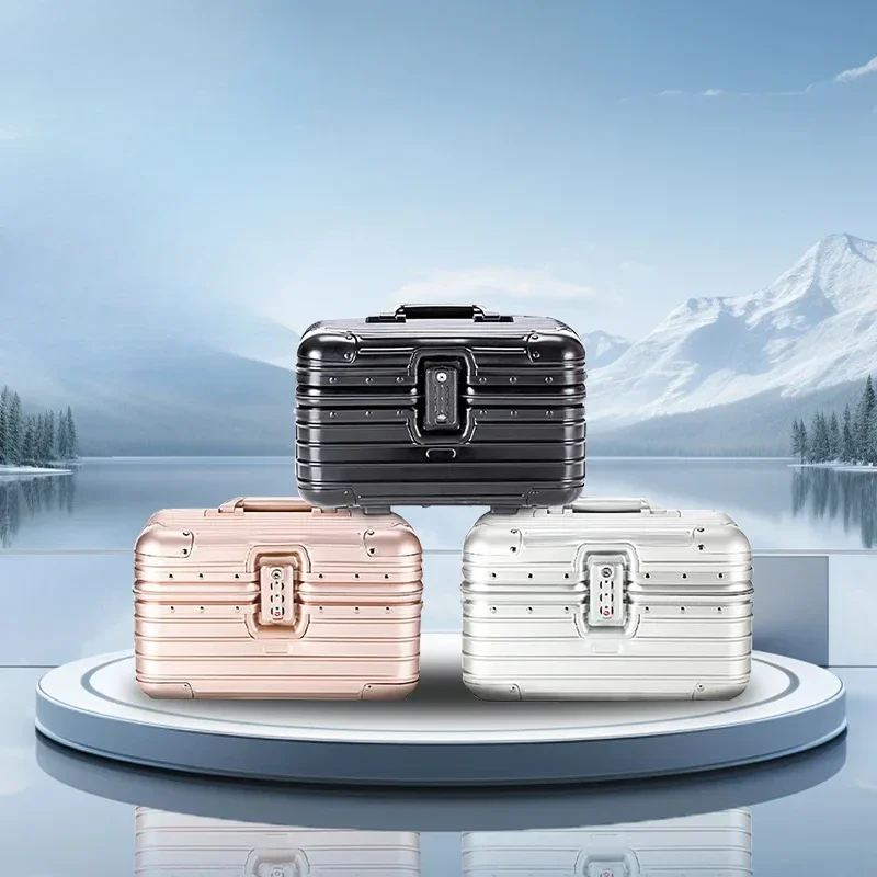 Aluminum Makeup Case, Sturdy Durable Makeup Box, Sealed Moisture-Proof Cosmetic Case, Safe Password Lock Box