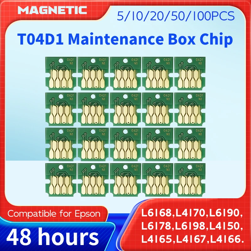 

T04D1 Чип резервуара для обслуживания отработанных чернил для Epson L6490 L14150 L6270 ET M2140 M2170 M3100 M3140 M3170 M3180 принтер 5-100 шт.
