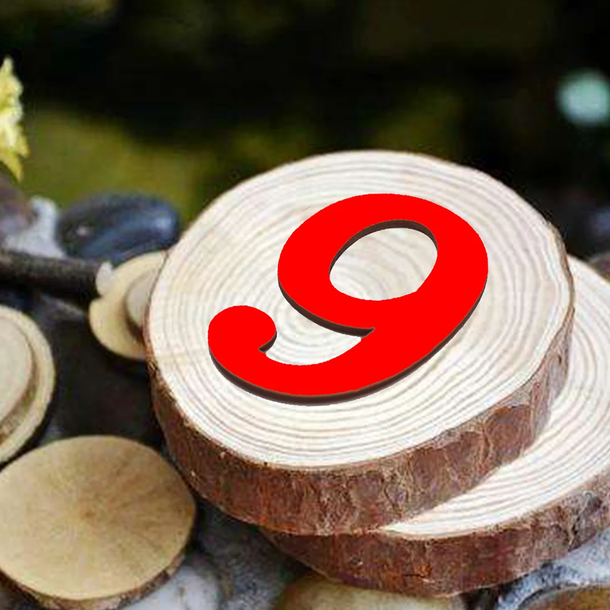 

2 Sets Educational Wooden Number Toys Decorative Numbers naments DIY Craft Red Toddler Montessori Learning Tools Bright Color