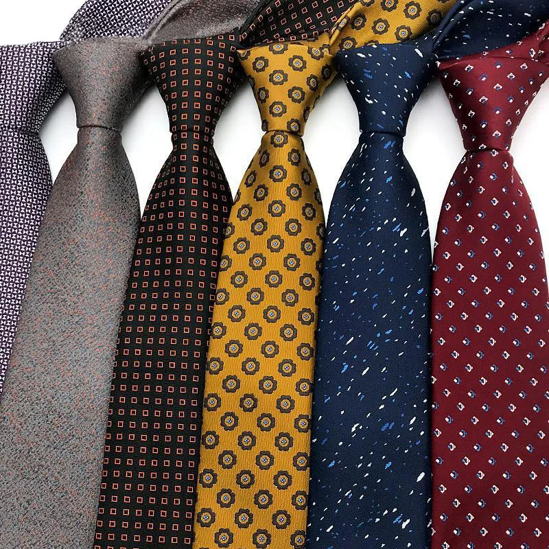 Neue Design 8CM Krawatte Für Männer Floral Dot Krawatte Fit Hochzeit Party Business Büro Zubehör