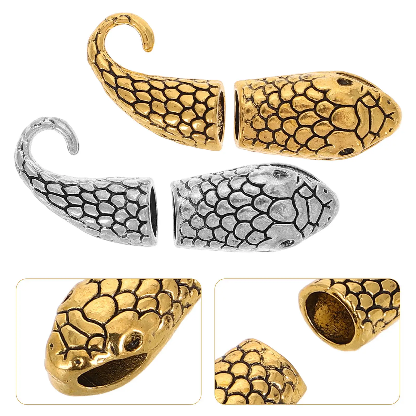 

12 комплектов ретро-застежек для украшений в форме змеи для ожерелий и браслетов, материалы для рукоделия, высокая прочность, без заусенцев, безопасные и удобные