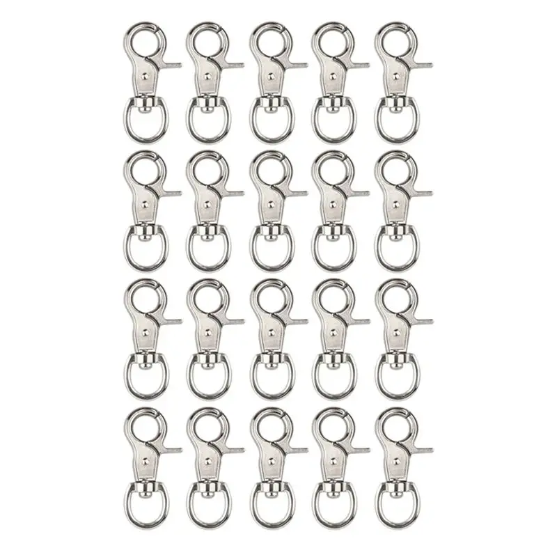 

AEE6-20PCS Trigger Snap Hooks Heavy Duty Swivel Snap Hooks Metal Clasps Lanyard Clips Trigger Snaps For Pet Cage Key Chains