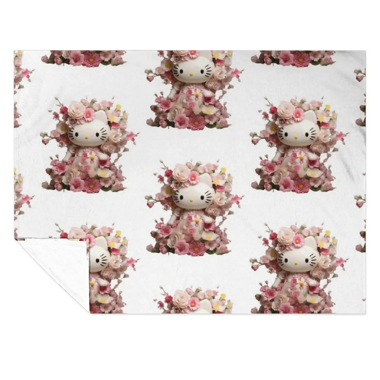 

Hello, kitten, flowers Throw Blanket Vintage Thin Picnic Fashion Sofas Blankets