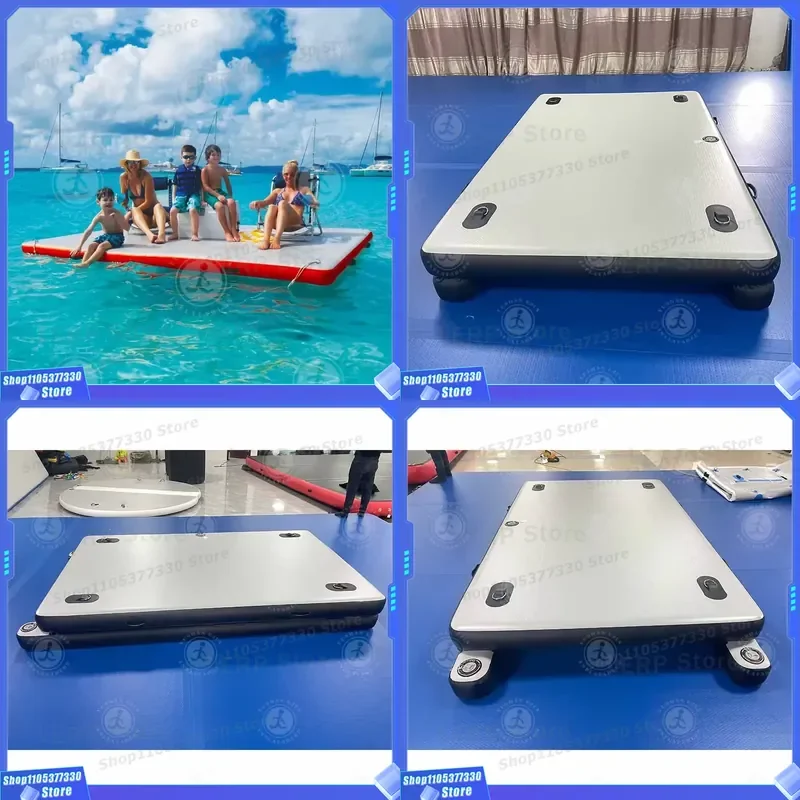 Commercial Customized Inflatable Floating Fishing Magic Carpet Camping Platform Inflatable Pontoon Fishing Boat for Sale
