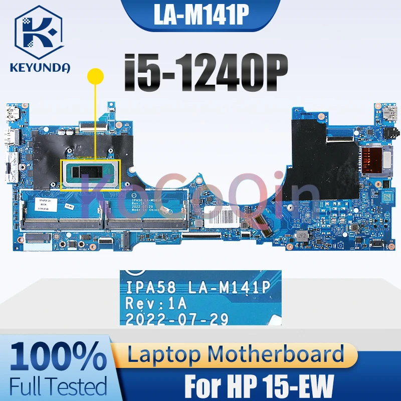 For HP 15-EW Notebook Mainboard LA-M141P N09660-601 SRLD9 i5-1240P Laptop Motherboard