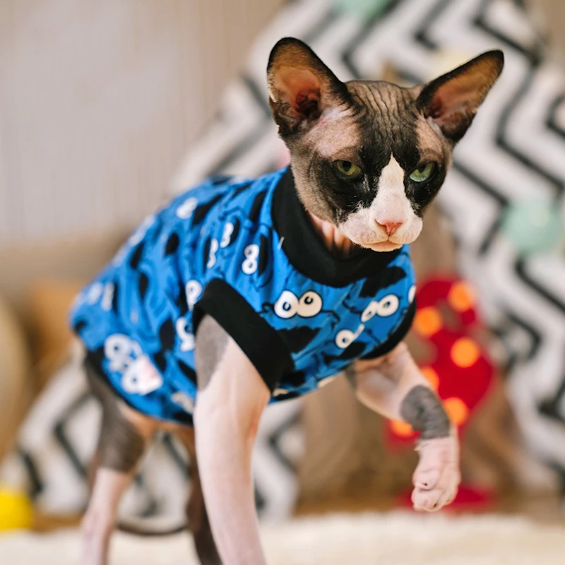 Sphynx Vest Pet Cat Clothes For Sphinx Hairless Cat Hoodies Shirt Sphynx Devon Rex Costumes Soft Warm Clothing For Cats Dogs