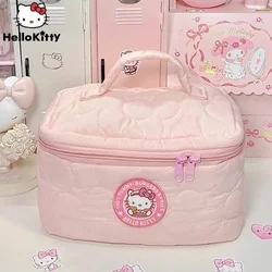 Sanrio Hello Kitty Handheld Makeup Bag With Large Capacity Portable Travel Portable Skincare Product Pink Storage Bags Female