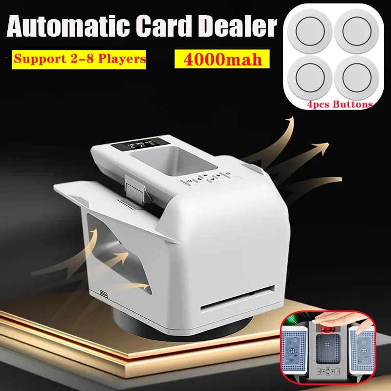

360° Rechargeable Automatic Cards Dealer 2 in1 Shuffle and Deal Electric Poker Card Dispenser Tool Device For Home Party Games