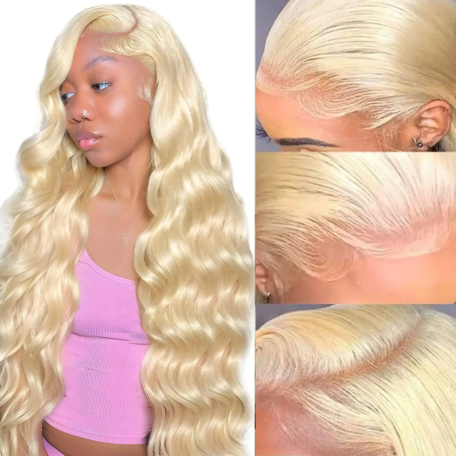 HD Lace 613 Blonde Wig 200 Density Human Hair Glueless Pre Plucked 613 Colored Human Hair Wigs With Baby Hair for Women