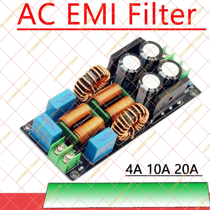 4A/10A/20A AC EMI Filter, Common Mode & Differential Mode Power EMC Suppressor for Audio Amplifier