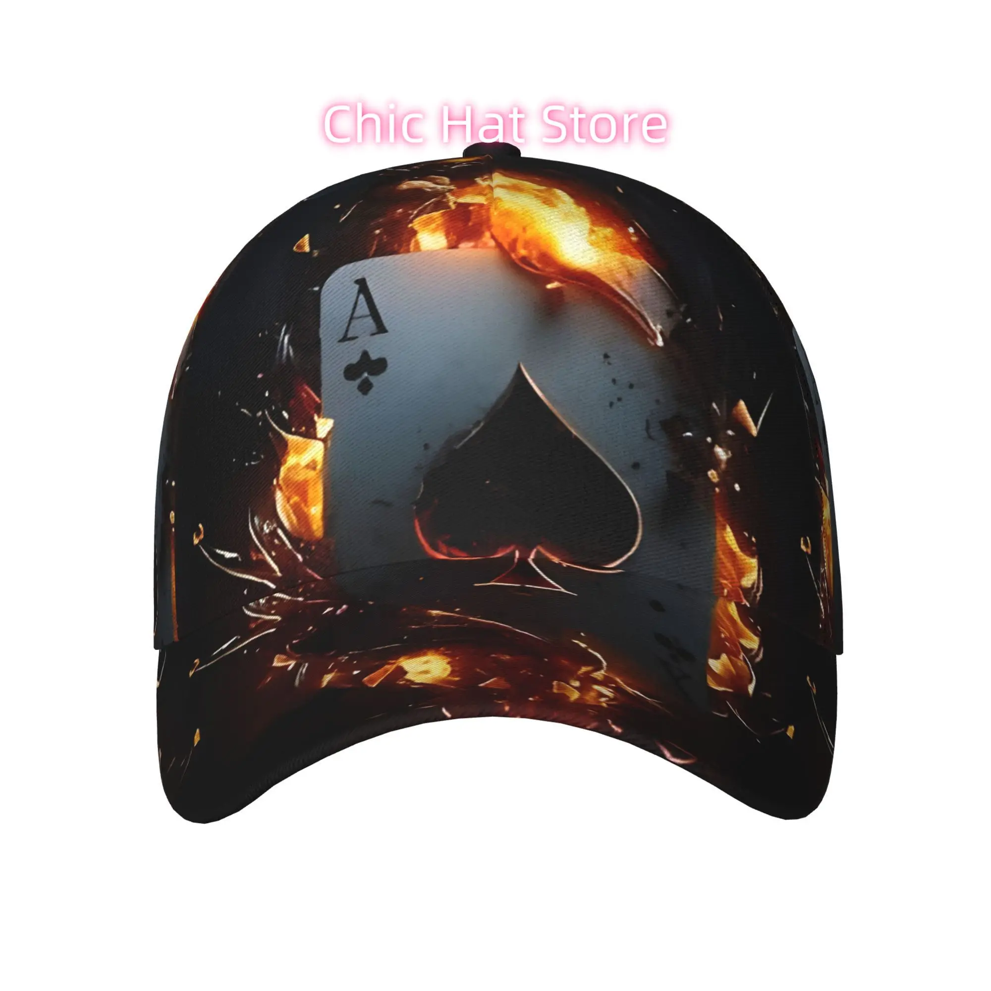 1pc of 3D Digitally Printed Playing Cards And a Printed Baseball Cap Suitable for All Genders - a Lightweight And Adjustable Sun