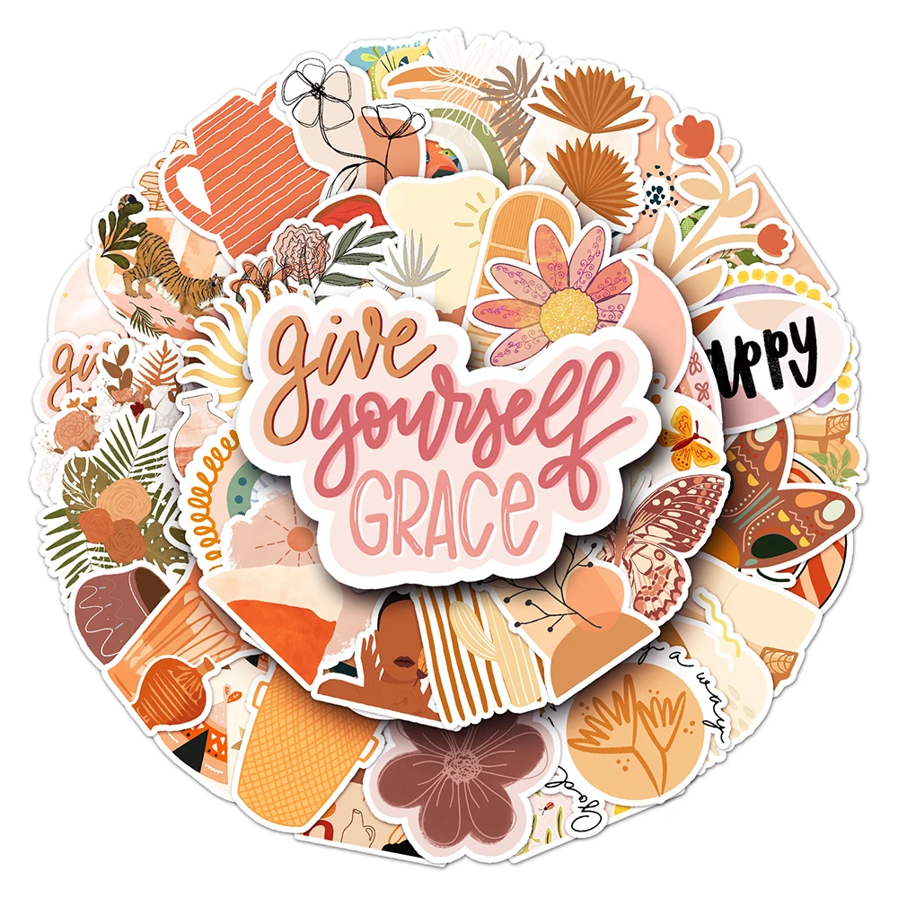 10/30/50 Stück Vintage Boho Kunst Cartoon Aufkleber Aufkleber für Briefpapier Koffer Telefon Laptop DIY ästhetische wasserdichte Aufkleber Dekor