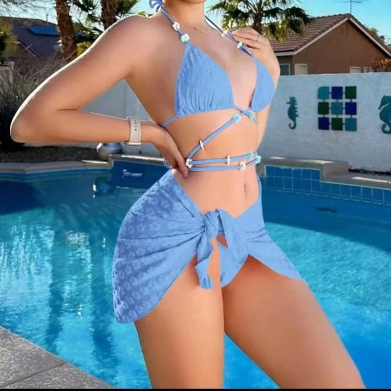 New Sexy Three-Piece Bikini Swimsuit for Womenbikini