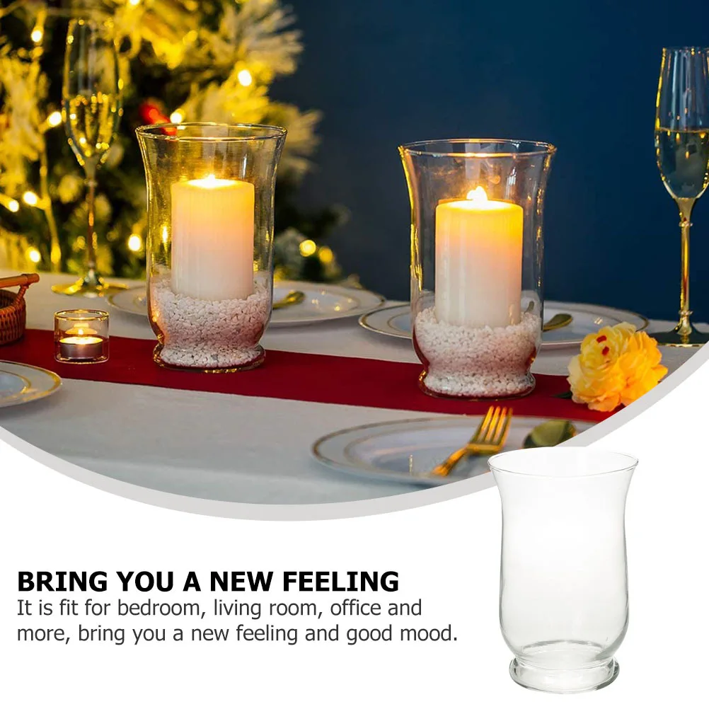 

Glass Candlestick Transparent Holder Creative Indoor Decor Windproof Home Use Glass Candlestick Holder Stand