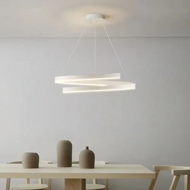 

Living room chandelier Nordic light luxury 2025 new master bedroom light minimalist wind circle chandelier high-end restaurant