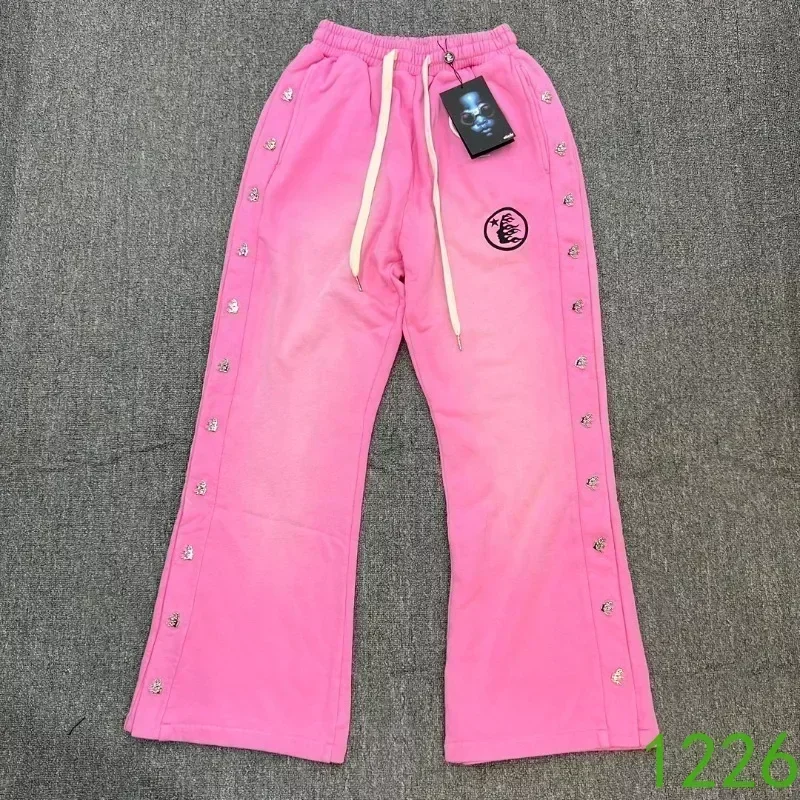 24ss Washed Pink Oversized Pants Men Women 1:1 Best Quality Joggers Sweatpants Tracksuit Set