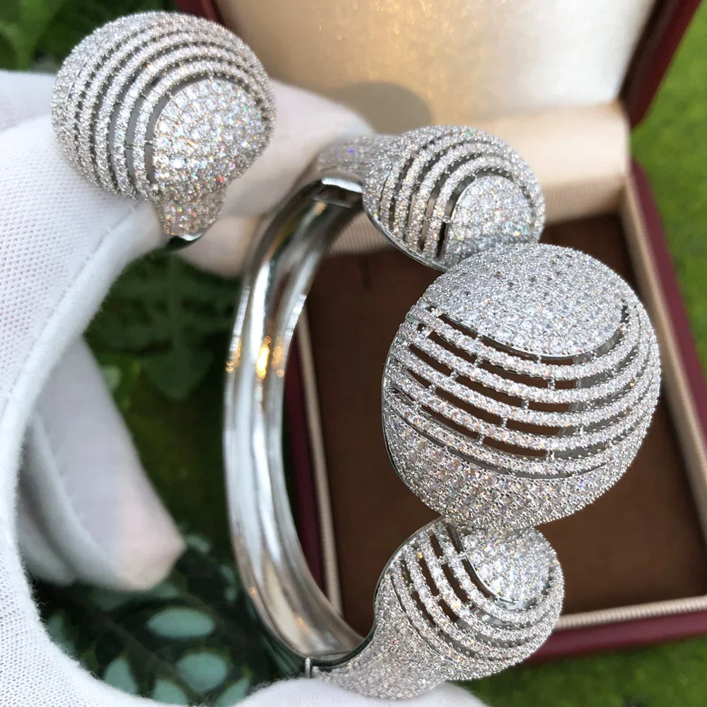 

Kellybola Gorgeous Luxury Noble Lady Shiny Bangle Ring Sets For Women Bridal Wedding Engagement Party Show Ladies Romantic Gift