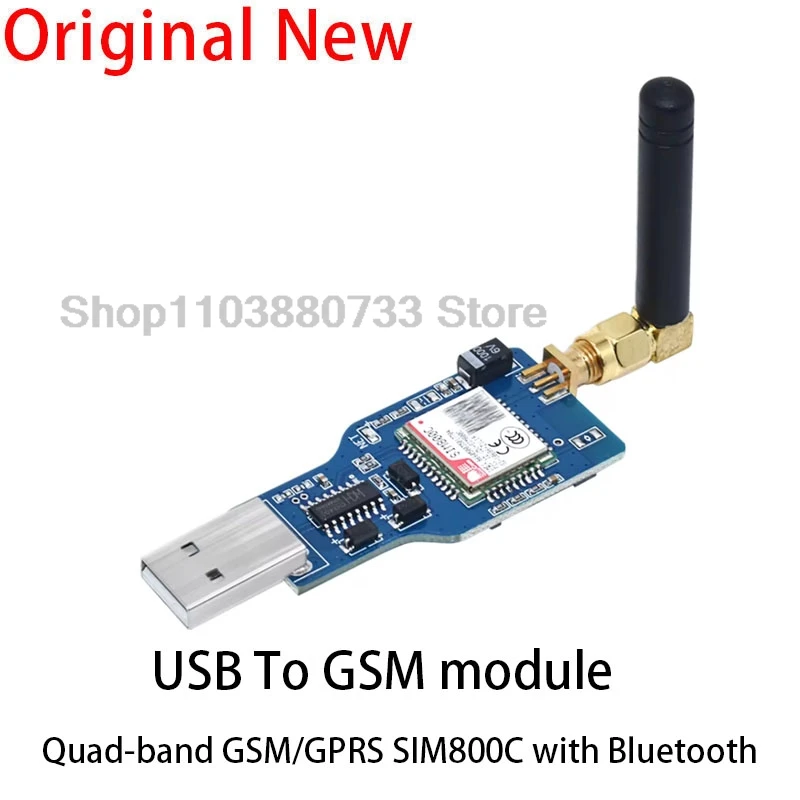 USB To GSM Module Quad-band GSM GPRS SIM800 SIM800C Module For Wireless Bluetooth SMS Messaging With Antenna