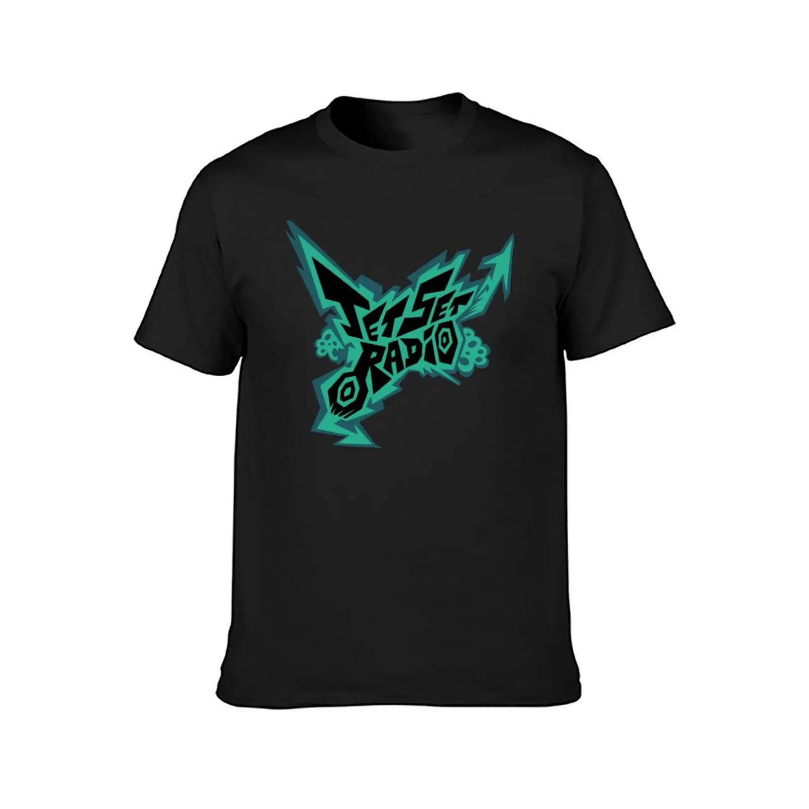 T-Shirt pour Homme en Coton avec Logo Turquoise, Jet Set, Radio, Vêtements Personnalisés, HeavyFriendly, Esthétique, Mode, 2