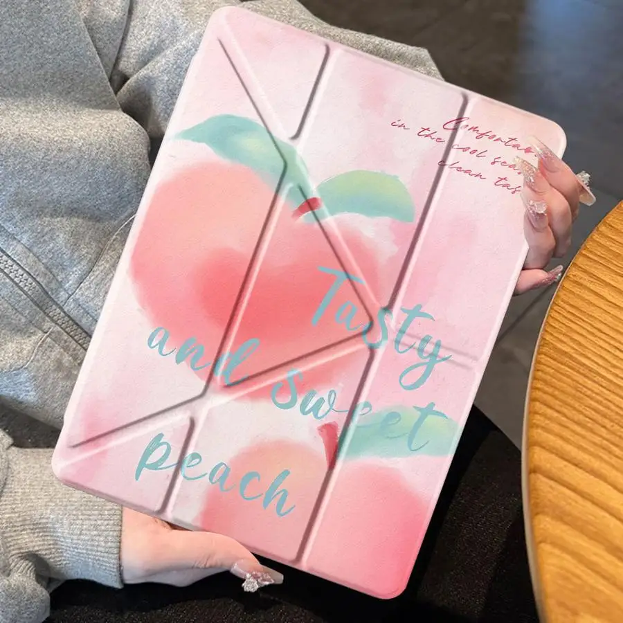 

Чехол-подставка Pink Honey Peach для iPad Pro 2025, Mini 6, 7, Pro 11-го, 10-го, 9-го, 8-го, 7-го поколений, 12.9 дюймов, Air 4, 5, M3, M2, 1, 2, M4, 11 дюймов