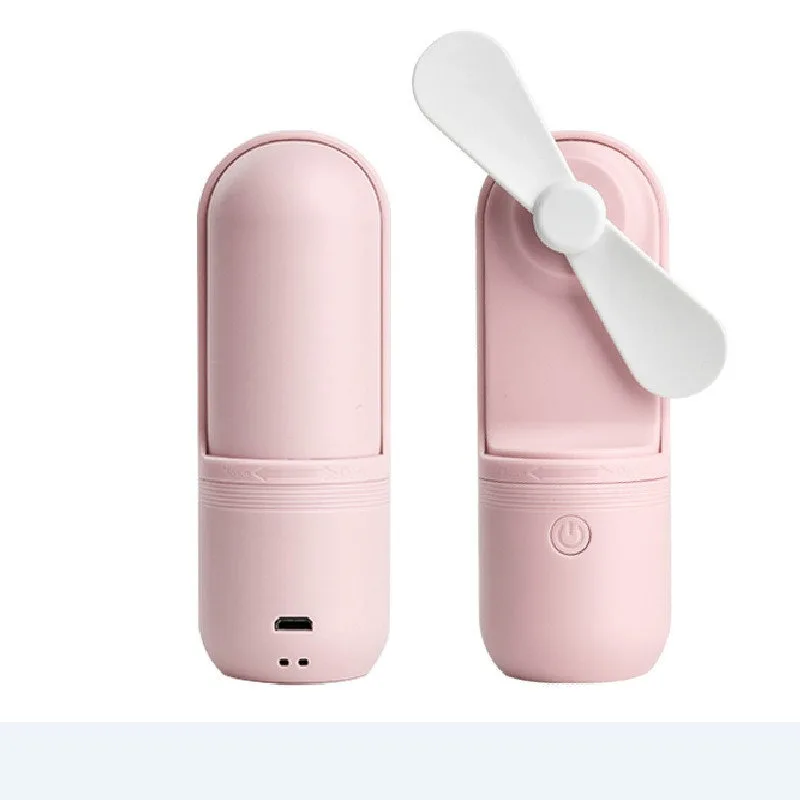 Capsule Mini Fan Ultra-Compact Design Foldable Blades Two Speed Settings Smart One-Touch Stop Large Battery Capacity