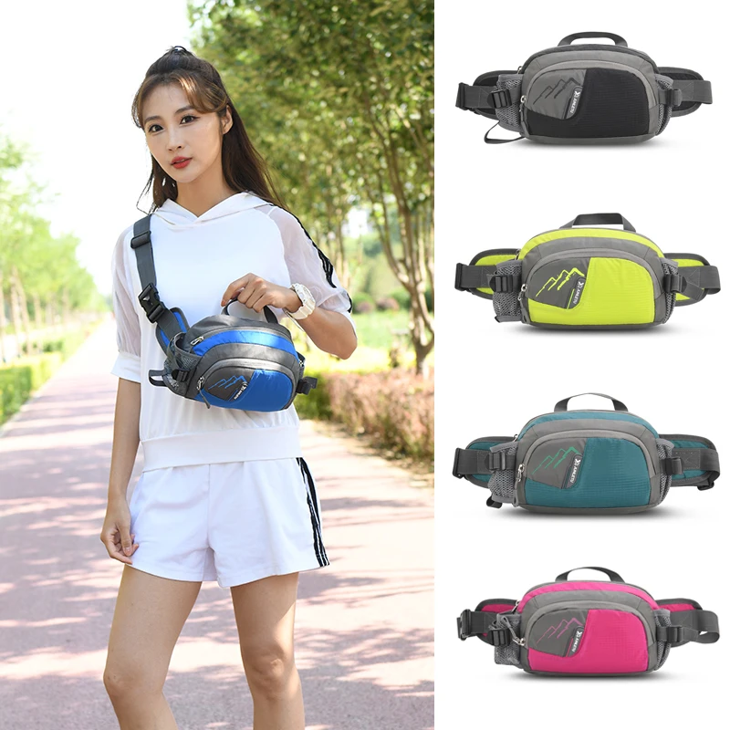 Outdoor Running Waist Bag Men Belt Bag Bottle Holder Sports Hiking Fitness Gym Women Running Fanny Phone Chest Pouch Cycling Bag