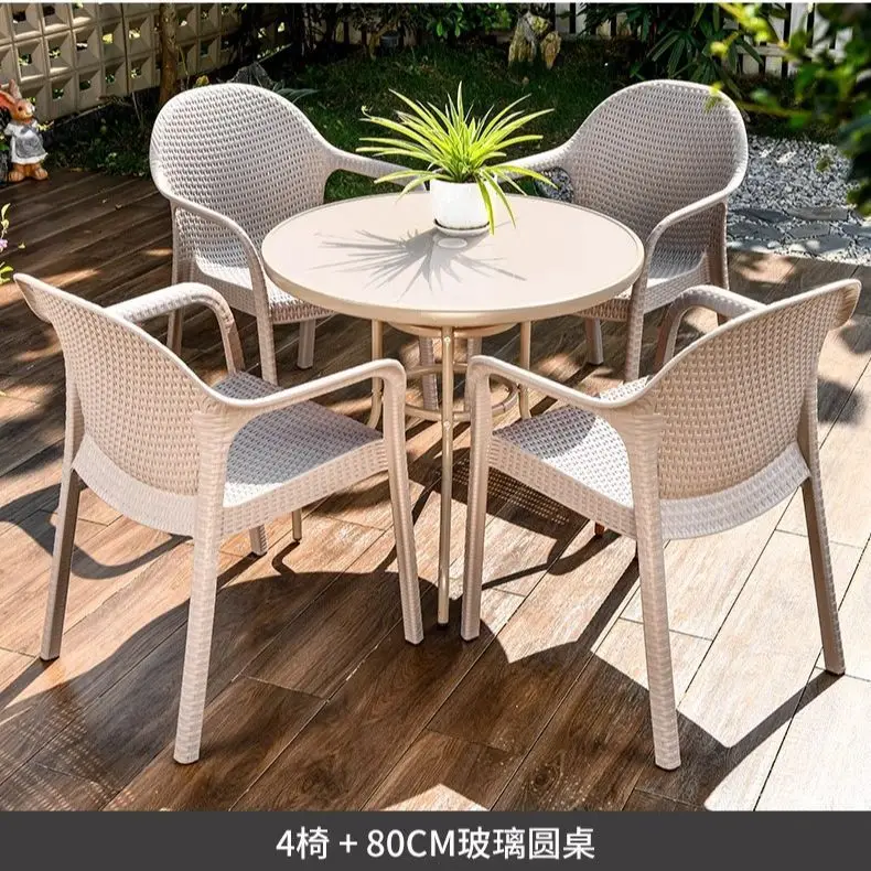 

Outdoor tables and chairs stall commercial milk tea shop dining chair villa Nordic Internet celebrity outdoor courtyard open-air