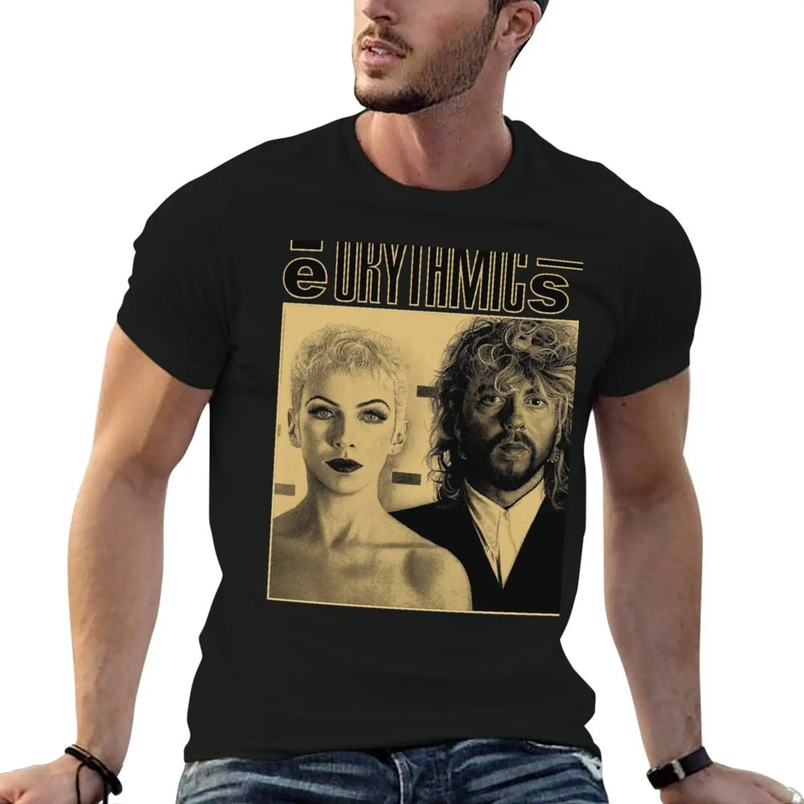 Camiseta SWEET DREAMS EURYTHMICS para homem, camisetas gráficas vintage engraçadas, camisetas de algodão para homem, camiseta gráfica