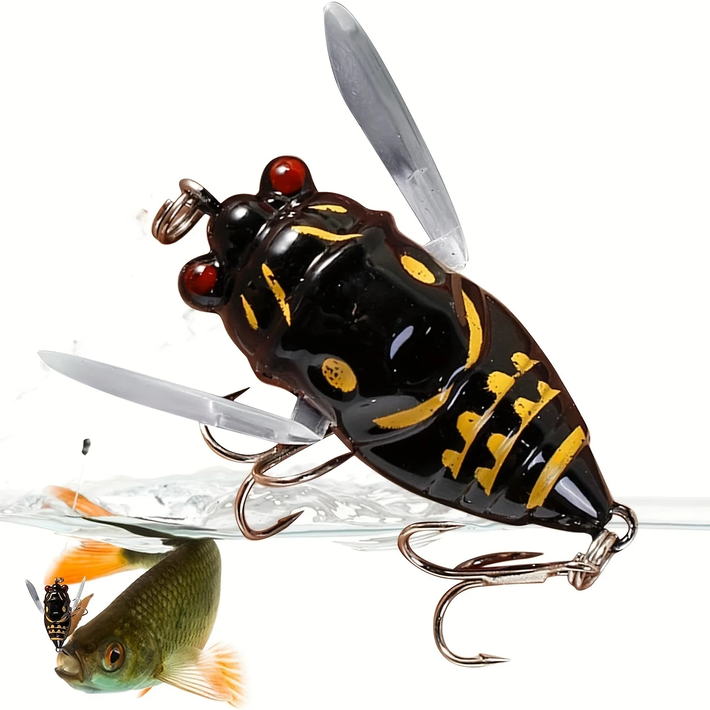 1PC Cicada Fishing Bait 2024 New 3d Holographic Eye Fishing Hard Bait Cicada Fishing Bait Biomimetic Cicada Shaped Fishing Bait