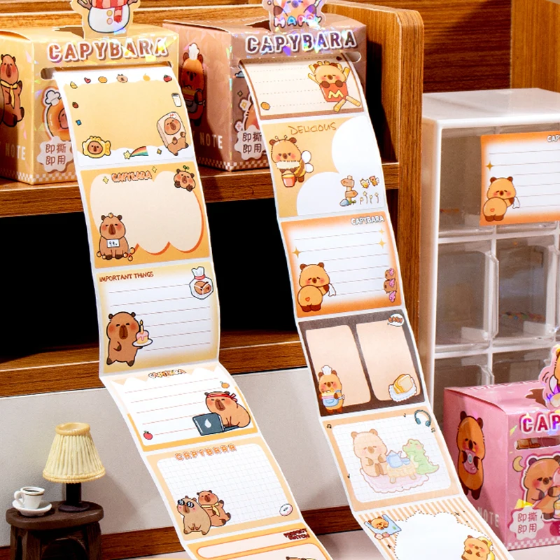 40 Sheets/Bag Cute Capybara Pull Tab Notes for DIY Scrapbooking, Meeting Memo, Schedule Reminder, File Management, Study Office