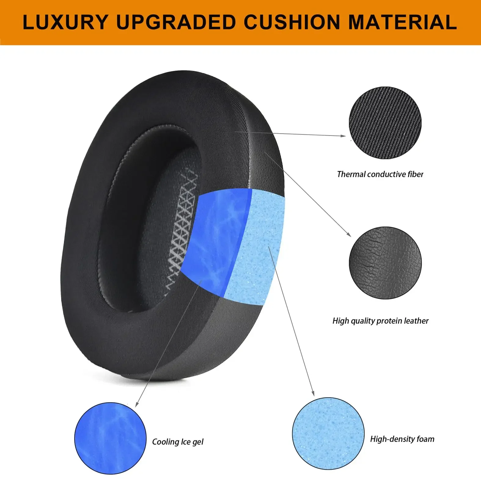 وسائد أذن من جل التبريد لسماعات الرأس JBL Live 500BT، 11.9 #5