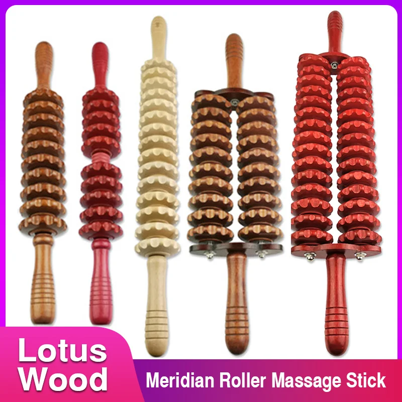 Solid wooden roller massager meridians and collaterals, waist, cervical spine, back, shoulder, calf,